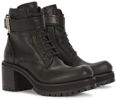 Thumbnail for your product : McQ Black grained leather chunky boots