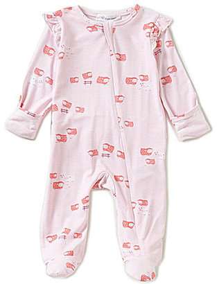 Angel Dear Baby Girls Newborn-6 Months Counting Sheep Ruffle-Sleeve Footed Coverall