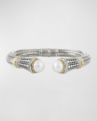 Konstantino Silver & 18k Gold Pearl-Tip Hinge Bracelet