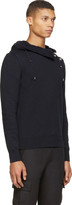 Thumbnail for your product : Balmain Navy Blue Knit Buttoned Hoodie