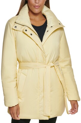 Calvin Klein Belted Stand-Collar Puffer Coat - ShopStyle