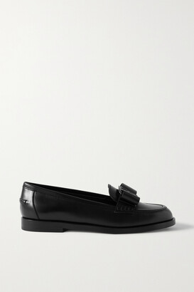 Ferragamo Vivaldo Embellished Leather Loafers - Black - US4