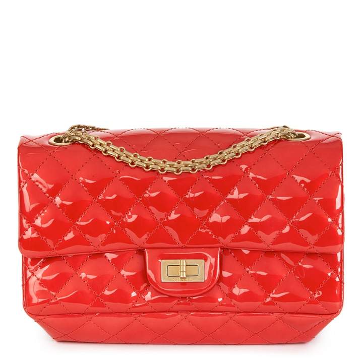 chanel red patent leather bag