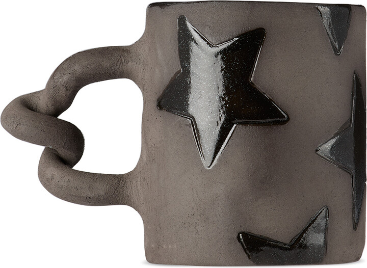 Harlie Brown Studio SSENSE Exclusive Black Star Wiggle Mug