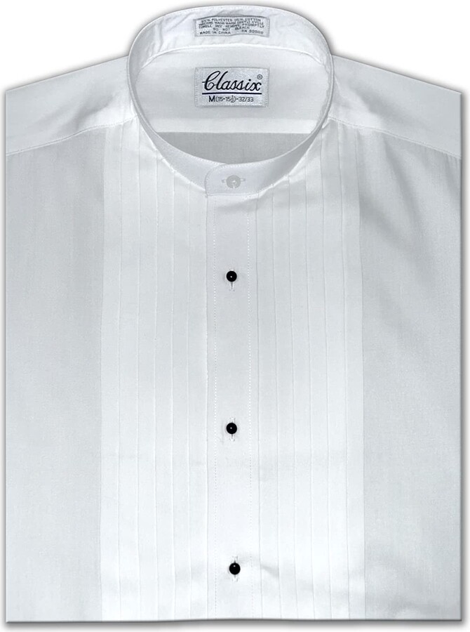 OmegaTux Men's Banded Collar(Mandarin Collar) Dress Shirt ShopStyle