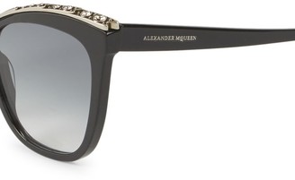 Alexander McQueen 55MM Embellished Cat Eye Sunglasses