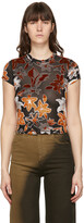 Thumbnail for your product : Eckhaus Latta Orange & Black Burnout Velvet Shrunk T-Shirt
