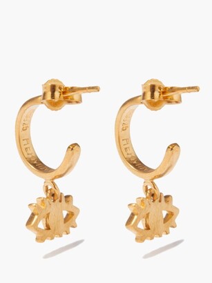 Hermina Athens Evil Eye-charm Gold-plated Hoop Earrings - Gold