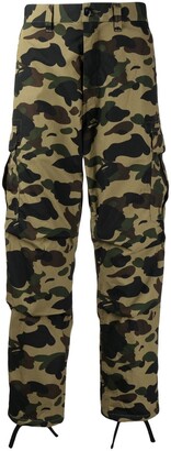 A Bathing Ape Camouflage-Print Cotton Cargo Trousers