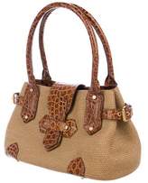 Thumbnail for your product : Eric Javits Leather-Trimmed Straw Bag