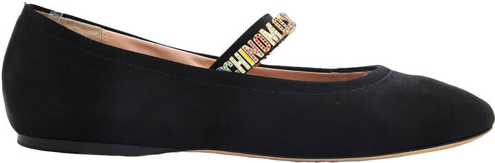 Mini Logo Lettering Ballet Flats