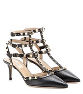 Thumbnail for your product : Valentino Rockstud leather kitten-heel pumps