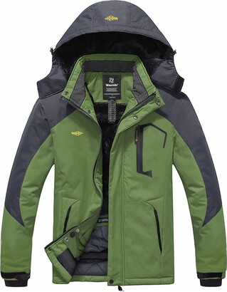 Wantdo Men's Warm Winter Jacket Mountain Ski Jacket Thermal Fleece Coat  Outdoor Hooded Waterproof Jackets Navy L - ShopStyle
