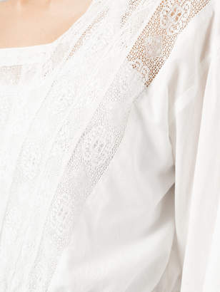 Ne Quittez Pas lace detail flared blouse