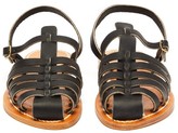 Thumbnail for your product : K. Jacques Adrien Caged Leather Slingback Sandals - Black