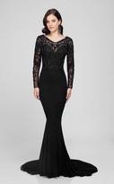 Thumbnail for your product : Terani Couture Dazzling Beaded Illusion Neck Polyester Mermaid Dress 1712M3434