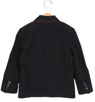 Little Marc Jacobs Boys' Patch-Embellished Pinstriped Blazer w/ Tags navy Boys' Patch-Embellished Pinstriped Blazer w/ Tags