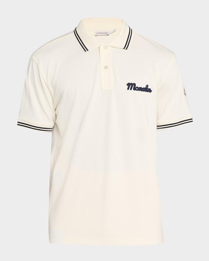 Moncler Men's Logo Script Short Sleeve Polo