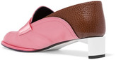 Thumbnail for your product : Loewe Satin And Textured-leather Loafers - Pink