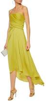 Thumbnail for your product : Halston Strapless Asymmetric Gathered Crepe De Chine Dress