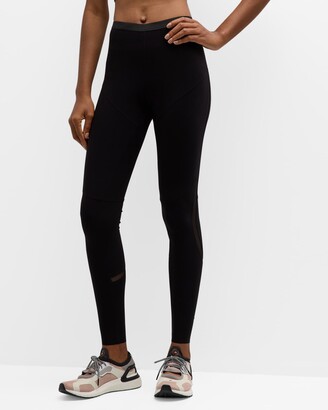 Threadbare Fitness gym leggings with mesh insert in black