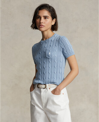 Polo Ralph Lauren Cable-Knit Cotton Short-Sleeve Jumper - ShopStyle Knitwear