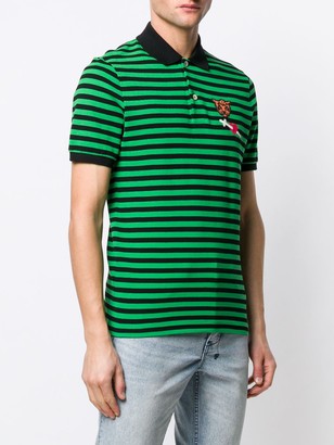 Gucci Patch Striped Polo Shirt