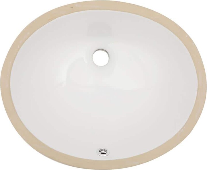 Tatahance 18 in. Undermount Oval Bathroom Sink with Overflow Drain in White Ceramic