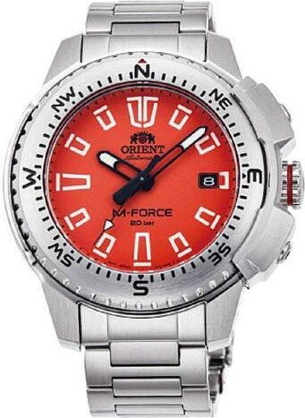 Orient Men's M-Force ACON Diver's Automatic Orange Dial Watch RA-AC0N02Y10B