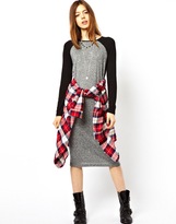 Thumbnail for your product : ASOS Midi Dress In Nepi With Raglan Sleeve