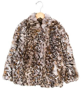 Adrienne Landau Girls' Fur Collared Jacket