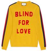 Thumbnail for your product : Gucci "Blind for Love" and wolf wool sweater