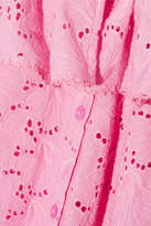 Thumbnail for your product : Lisa Marie Fernandez Mira Off-the-shoulder Broderie Anglaise Cotton Maxi Dress - Pink