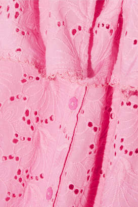 Lisa Marie Fernandez Mira Off-the-shoulder Broderie Anglaise Cotton Maxi Dress - Pink