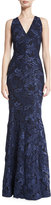 Thumbnail for your product : Carmen Marc Valvo Sleeveless Lace Mermaid Gown, Midnight