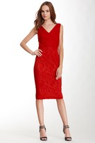 Thumbnail for your product : Maggy London Tribal Leaf Burnout Sheath Dress