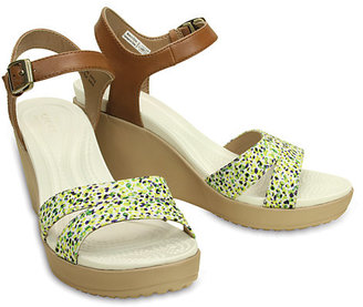 Crocs Leigh II Ankle Strap Graphic Womens Wedge Sandal