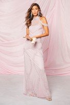 Thumbnail for your product : boohoo Occasion Hand Embellished Cold Shoulder Maxi Dress