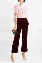 Thumbnail for your product : Temperley London Lunar Ruffled Corded Cotton-blend Lace Top - Pink