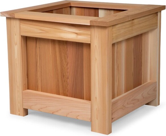 All Things Cedar AllThingsCedar2FootWideCedarBoxPlanter,OutdoorPatio,Deck&PorchRaisedGardenBedforFlowers,Herbs&Vegetables,Natural