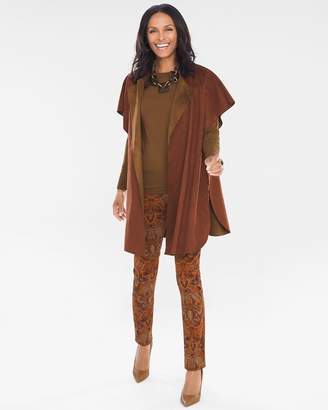 Two-Toned Reversible Faux-Suede Ruana