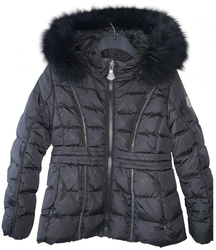 black moncler coat with fur hood