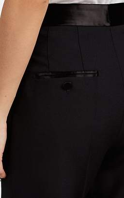 Helmut Lang Women's Satin-Trimmed Wool-Mohair Wide-Leg Tuxedo Trousers - Black