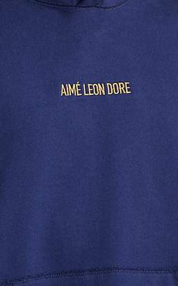 Leon AIMÉ DORE Men's Logo-Embroidered Cotton Hoodie - Navy