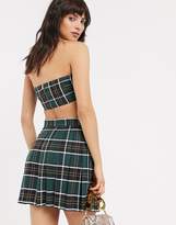 Thumbnail for your product : ASOS DESIGN kilt mini suit skirt in green check