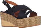 Thumbnail for your product : Lanvin Satin Wedge Espadrille Sandals-Black