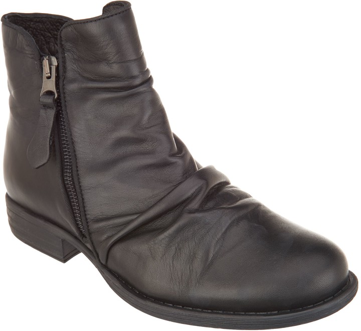 Miz Mooz Leather Ruched Ankle Boots 