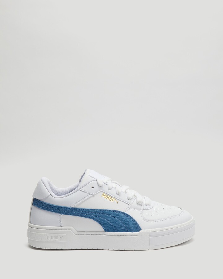 puma blue white shoes