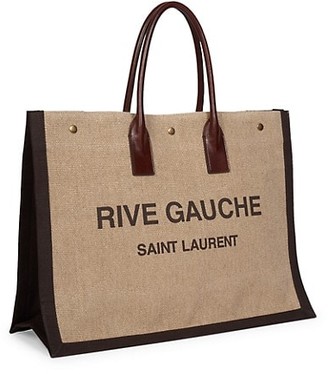 Saint Laurent Rive Gauche Linen Tote