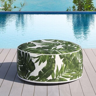 Ove Decors Marlowe 21 in. Tropical Green Outdoor Inflatable Ottoman